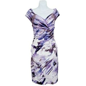 Dress Barn Multicolored Purple Wiggle Dress
